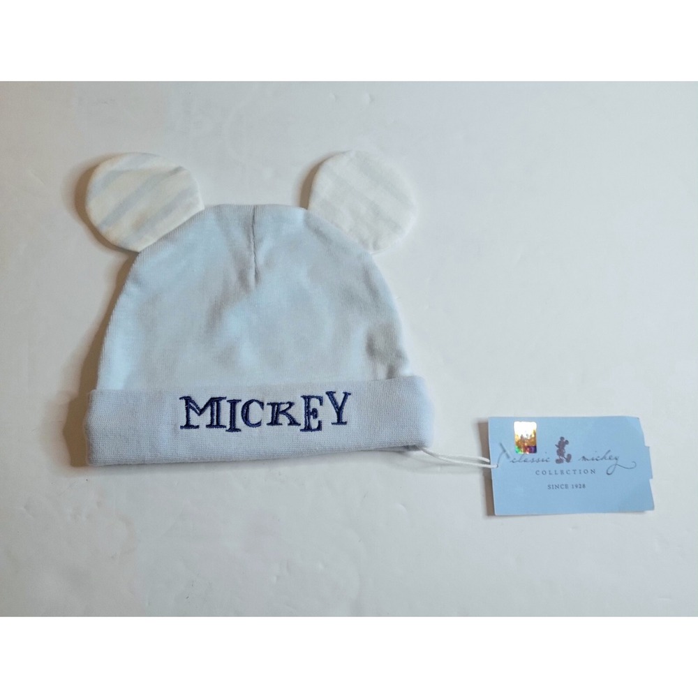 NWT DISNEY CLASSIC MICKEY COLLECTION LOGO BABY SOFT BEANIE ONE SIZE BABY BLUE